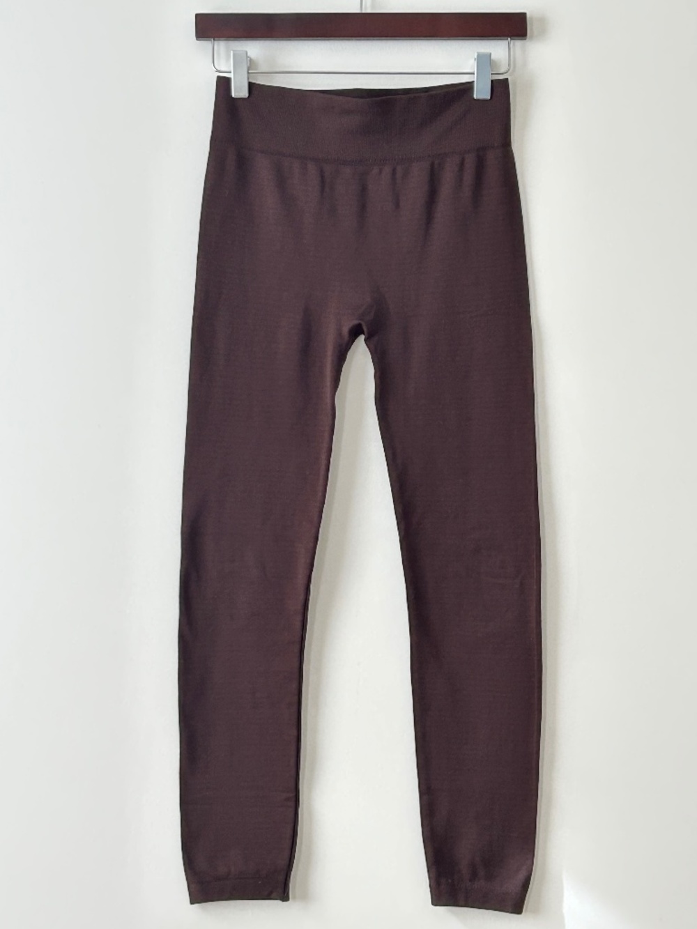 Free To Live Dark Brown Fleece Seamless Fleece Lined Leggings